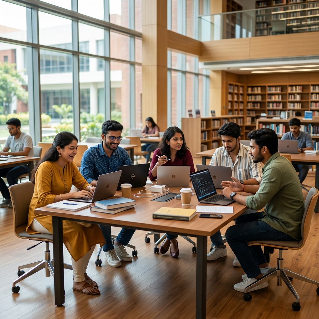 University Students Studying Online
